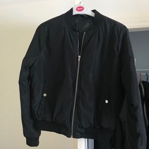 Stunning Black Bomber Jacket with silver details